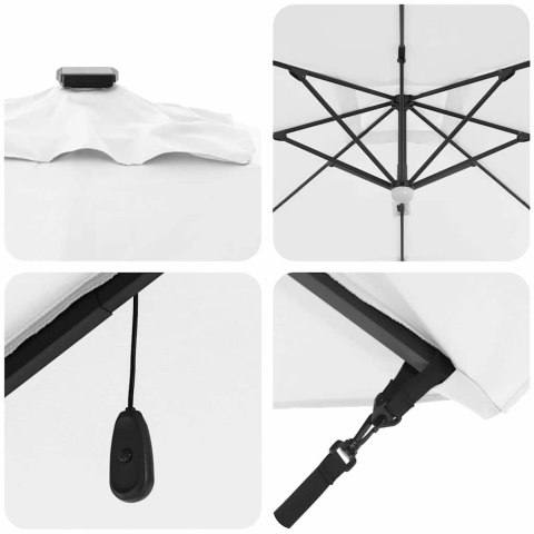 Parasol plażowy Ze LED Lights piaskowy 351 x 250 x 253 cm