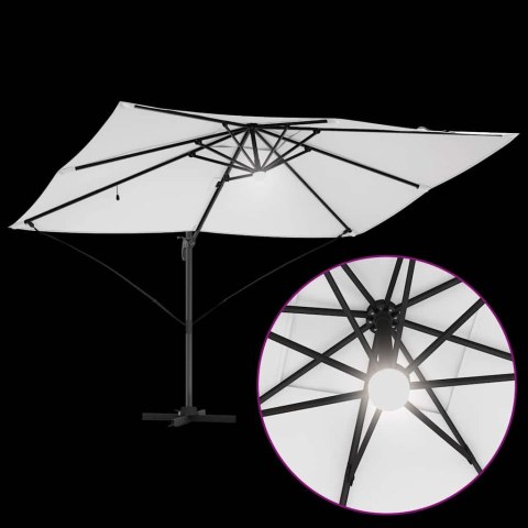 Parasol plażowy Ze LED Lights piaskowy 351 x 250 x 253 cm