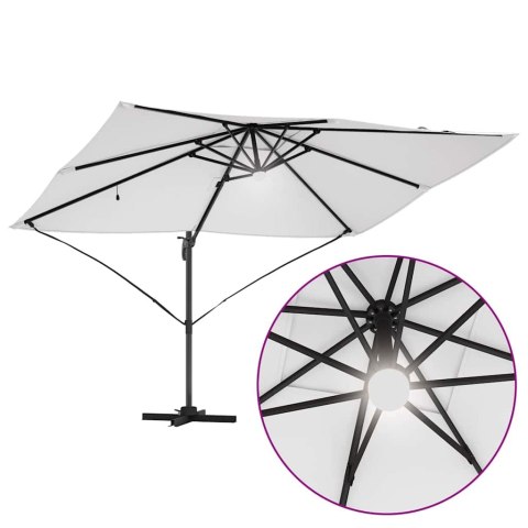 Parasol plażowy Ze LED Lights piaskowy 351 x 250 x 253 cm