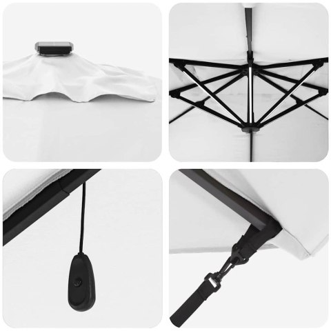 Parasol plażowy Ze LED Lights piaskowy 352 x 251 x 265 cm