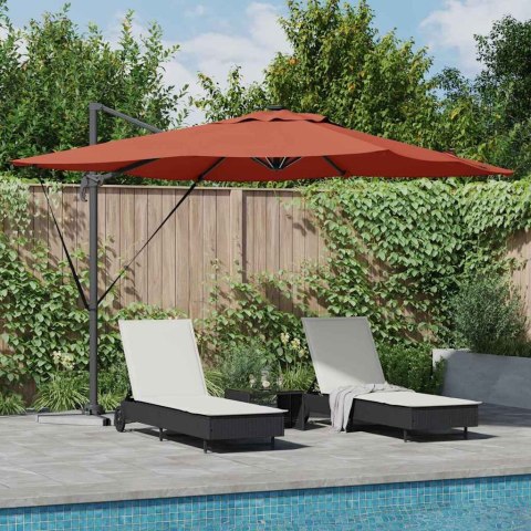 Parasol plażowy Ze LED Lights terakota 286 x 284 x 270 cm