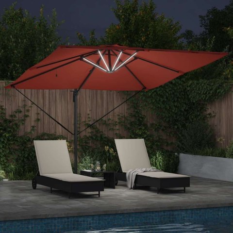 Parasol plażowy Ze LED Lights terakota 286 x 284 x 270 cm