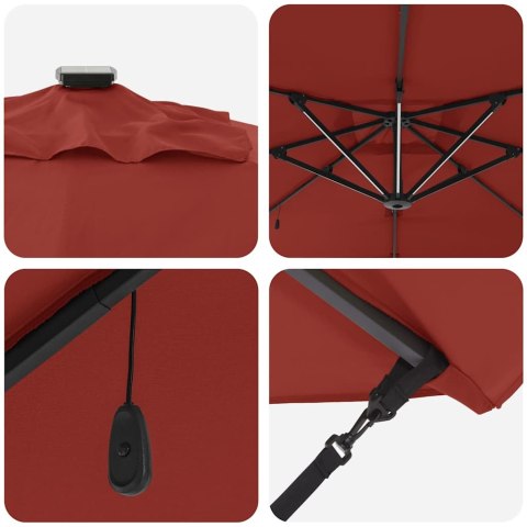 Parasol plażowy Ze LED Lights terakota 286 x 284 x 270 cm