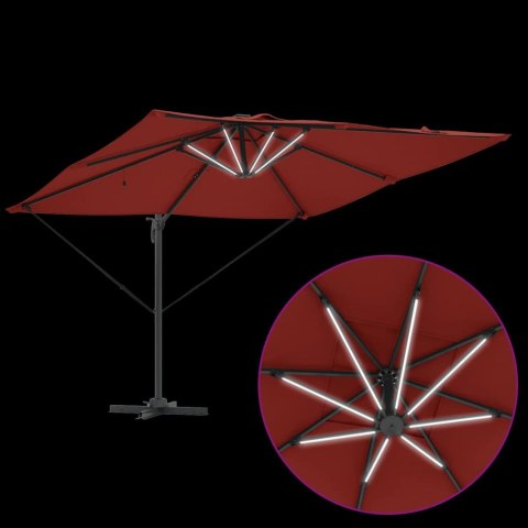 Parasol plażowy Ze LED Lights terakota 286 x 284 x 270 cm