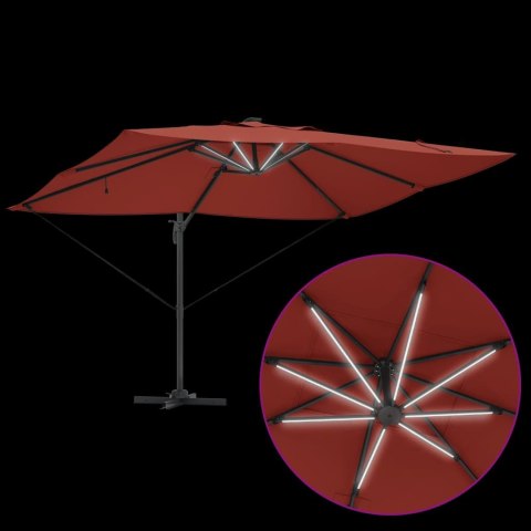 Parasol plażowy Ze LED Lights terakota 352 x 251 x 265 cm