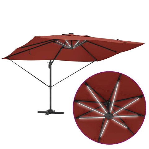 Parasol plażowy Ze LED Lights terakota 352 x 251 x 265 cm
