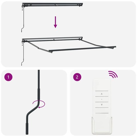 Rama markizy Antracyt 3,5 x 2,5 m Stal malowana proszkowo