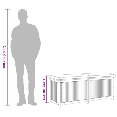 Skrzynka na poduszki ogrodowe lite drewno akacjowe