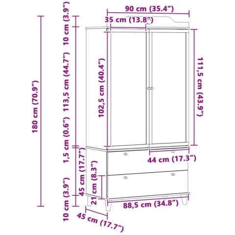 Szafa z Tablicą Biały 90 x 45 x 180 cm Materiał drewnopochodny