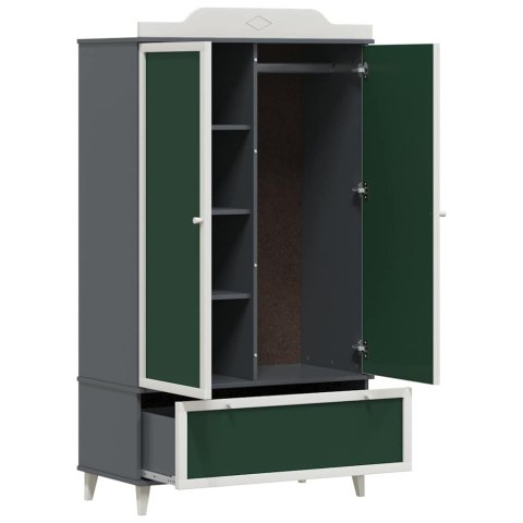 Szafa z tablicą z szufladą szaro-biały Materiał drewnopochodny