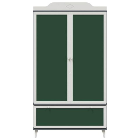 Szafa z tablicą z szufladą szaro-biały Materiał drewnopochodny