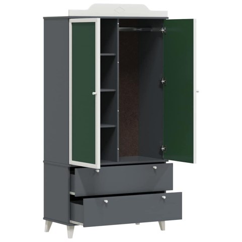 Szafa z tablicą z szufladą szaro-biały Materiał drewnopochodny