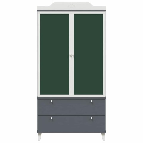 Szafa z tablicą z szufladą szaro-biały Materiał drewnopochodny