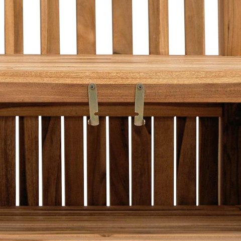 ławka z drzwiami Brązowy 228 x 60 x 90 cm Lite drewno teakowe