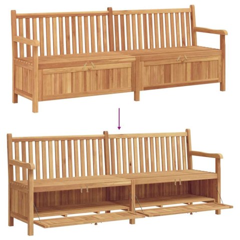 ławka z drzwiami Brązowy 228 x 60 x 90 cm Lite drewno teakowe