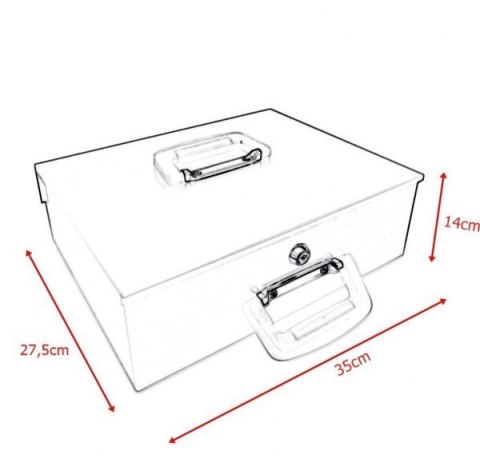KASETKA DUŻA DO PRZECHOWYWANIA PIENIĘDZY BILONU 35CM JASNOSZARA