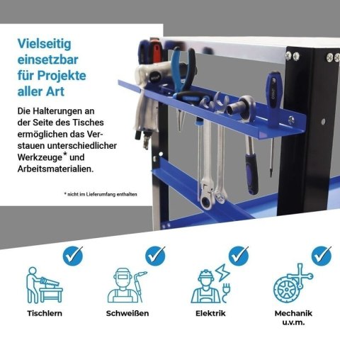 Profesjonalny stół warsztatowy/spawalniczy BITUXX na kółkach o nośności 250 kg - mobilny roboczy do spawania i montażu