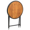 Stolik herbaciany, czarny, 60 cm, rattan PE i drewno akacjowe