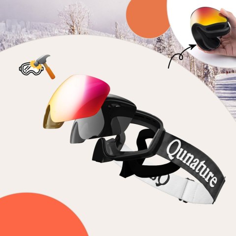 Gogle narciarskie dziecięce nieparujące UV400 M/L - czarne