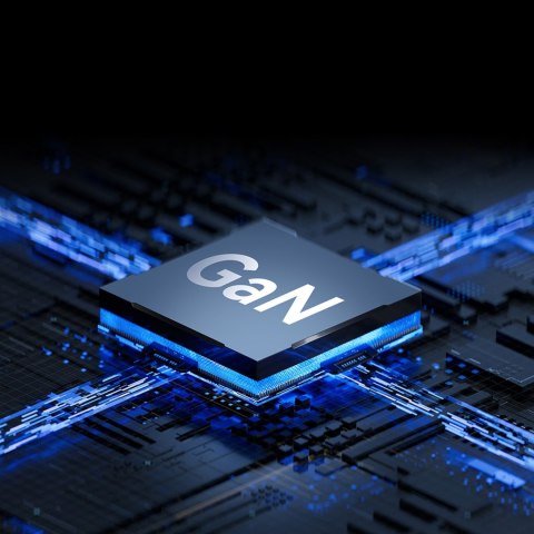 Ładowarka sieciowa GaN USB-A USB-C z kablem USB-C 65W - biała