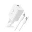 Ładowarka sieciowa NC45W-GAN 2x USB-C 45W z kablem USB-C - biała