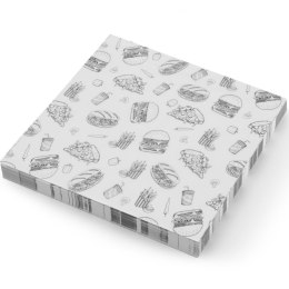 Papier pergaminowy do przekąsek frytek 30.5x30.5 cm wzór fast food - 500 szt.