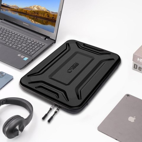 Pokrowiec etui usztywniane wodoodporne na laptopa 13-14'' - czarny