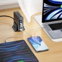 Stacja ładująca do urządzeń z wyświetlaczem 3x USB-C 2x USB-A GaN 140W - czarna