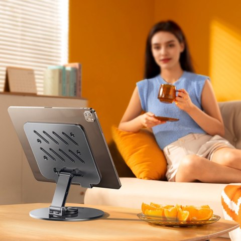 Stojak podstawka biurkowa na tablet składana 360 - szary
