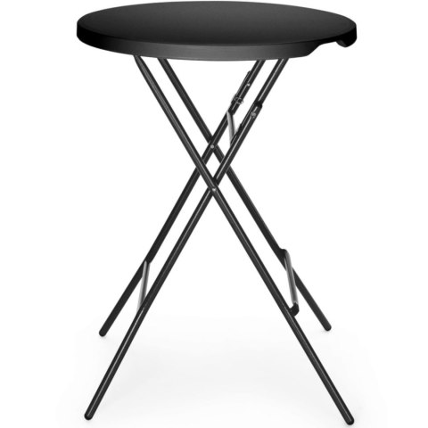 Stolik koktajlowy barowy cateringowy składany śr. 80x110 cm - czarny