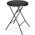 Stolik koktajlowy barowy cateringowy składany śr. 80x110 cm - czarny