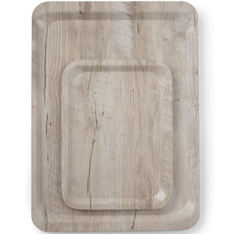 Taca do serwowania prostokątna antypoślizgowa 240x340 mm - jasne drewno
