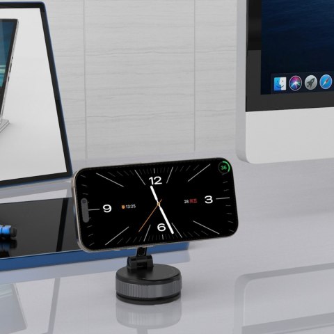 Uchwyt samochodowy magnetyczny na deskę rozdzielczą szybę - czarny