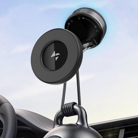 Uchwyt samochodowy magnetyczny na deskę rozdzielczą szybę - czarny