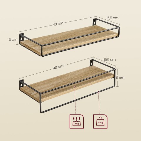 Zestaw 2 półek - sonoma - LWS441B11