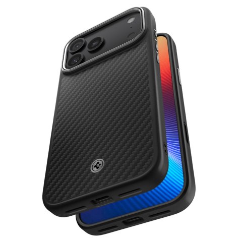 Etui ochronne case na iPhone 17 Pro Max Enzo Aramid T MagSafe - czarno-srebrne
