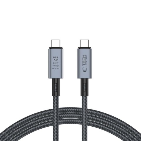 Kabel przewód USB-C PD 240W 8K 40Gbps 2m - szary