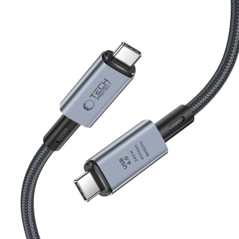 Kabel przewód USB-C PD 240W 8K 40Gbps 2m - szary