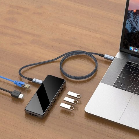 Kabel przewód USB-C PD 240W 8K 40Gbps 2m - szary