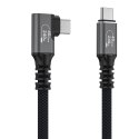Kabel przewód kątowy USB-C Thunderbolt 4 240W 1.5m 4K - czarny
