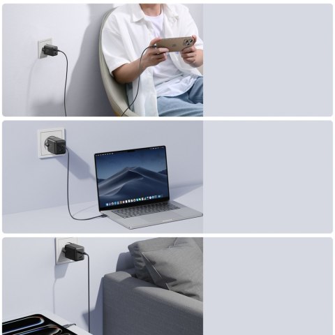 Ładowarka sieciowa 2x USB-C EU 45W - czarna