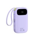 Powerbank 20000mAh 22.5W z wyświetlaczem kablem EnerFill FC21 Qpow 3 Ultra - fioletowy