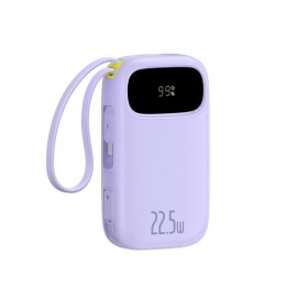 Powerbank 20000mAh 22.5W z wyświetlaczem kablem EnerFill FC21 Qpow 3 Ultra - fioletowy