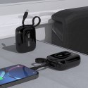 Powerbank K32 10000 mAh z wbudowanym kablem USB-C iPhone Lightning 22.5W - czarny