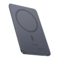 Powerbank ultra cienki 5000mAh 20W MagSafe z kablem USB-C 60W 30cm - szary