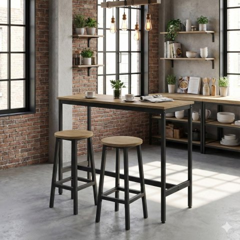 Stół Barowy + 2 Taborety - artisan - LBT219B88