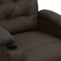 Elektryczny fotel masujący, ciemnobrązowy, obity tkaniną