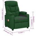 Elektryczny fotel masujący, ciemnozielony, obity tkaniną