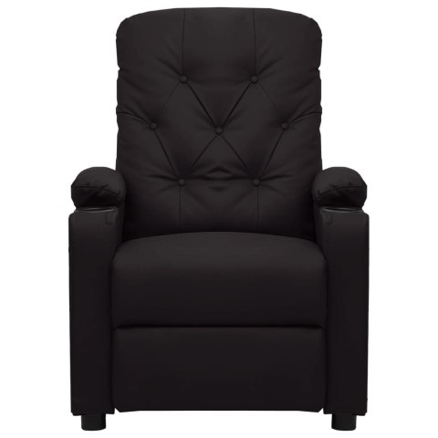 Elektryczny fotel masujący, czarny, sztuczna skóra