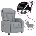 Elektryczny fotel masujący, jasnoszary, tkanina